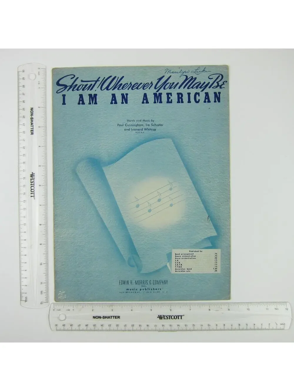 Sheet Music Shout! Wherever You May Be I Am An American Patriotic Vintage 1940